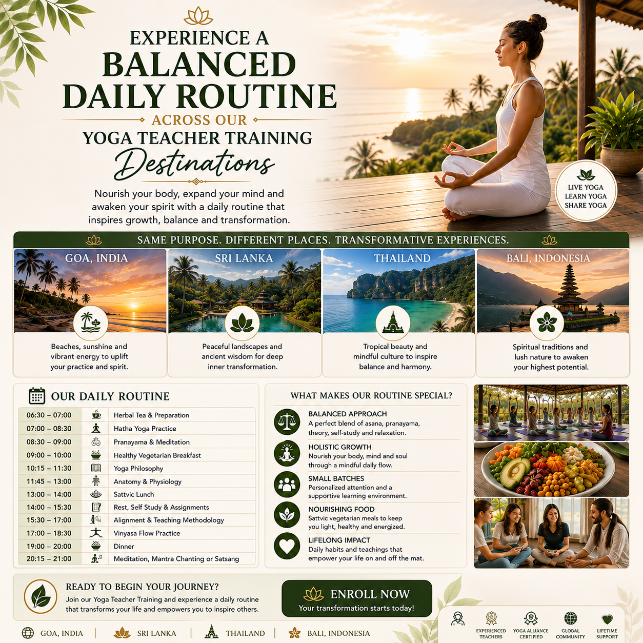 Yoga Teacher Training Daily Schedule