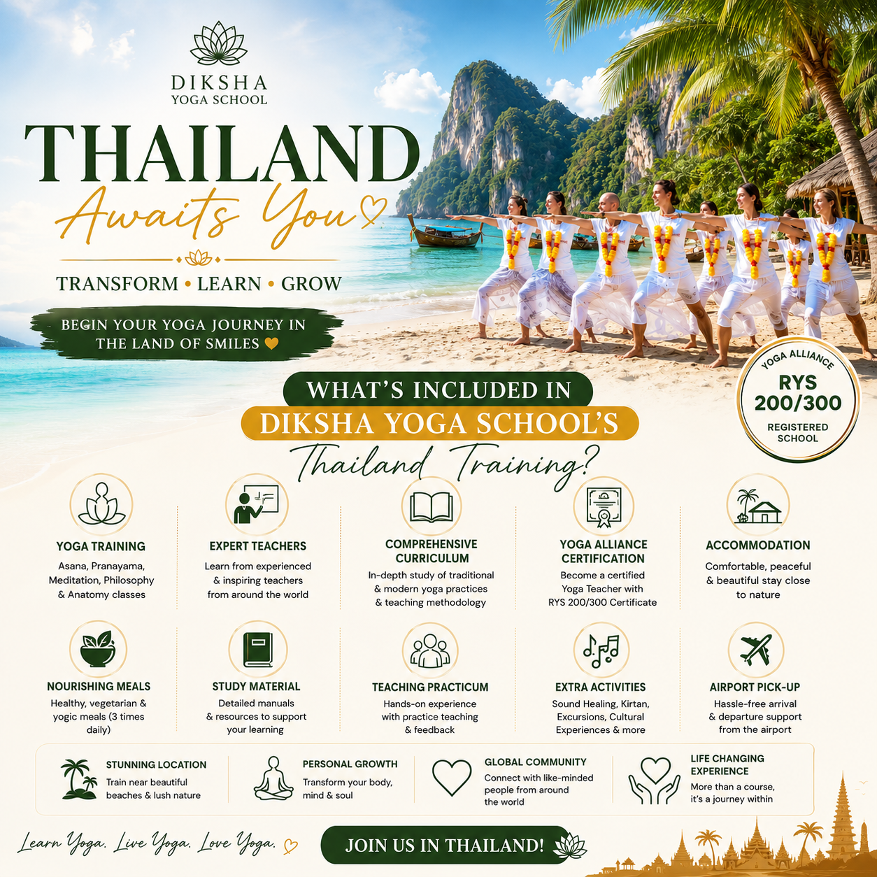 Diksha Yoga School's Thailand Training