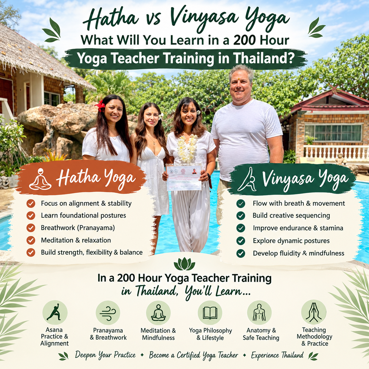 Hatha vs Vinyasa Learn Best 200 Hour YTTC Thailand