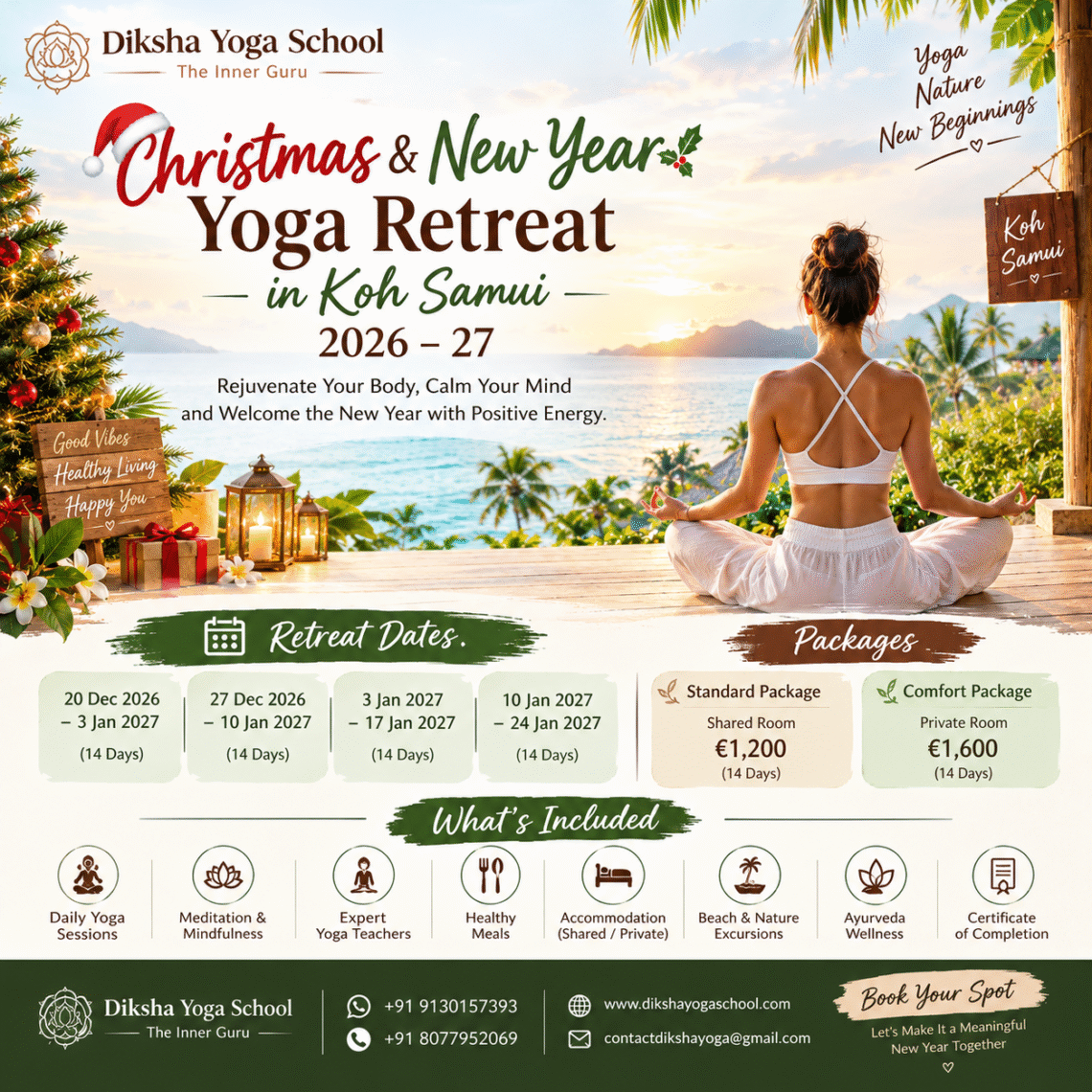 Christmas & New Year Yoga Retreat in Koh Samui