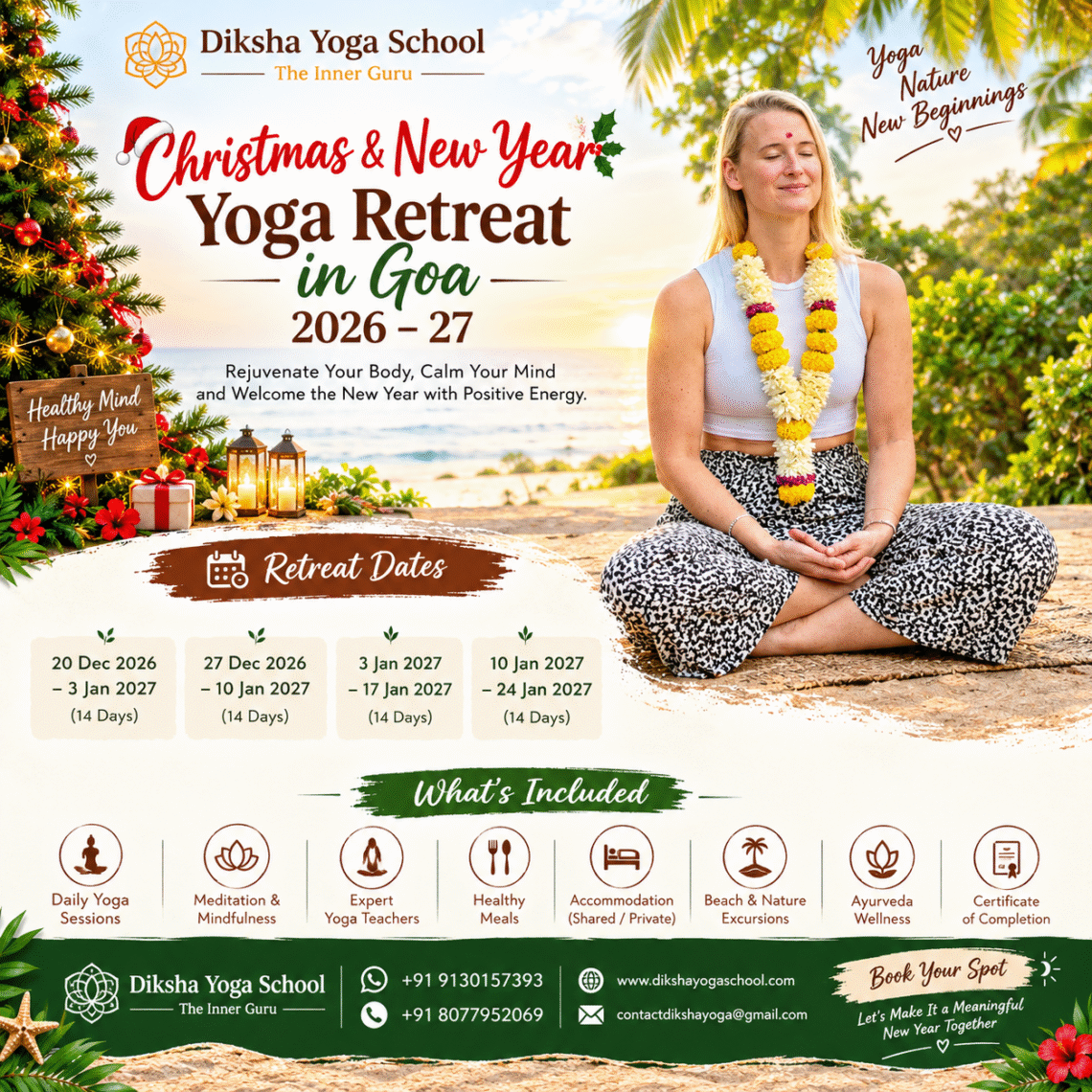 Christmas & New Year Yoga Retreat in Goa