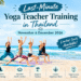 Yoga Teacher Training Thailand November