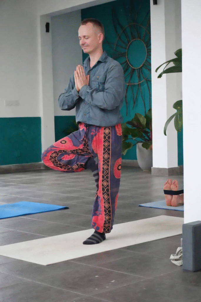 Student Practicing Yoga In Galle Sri Lanka