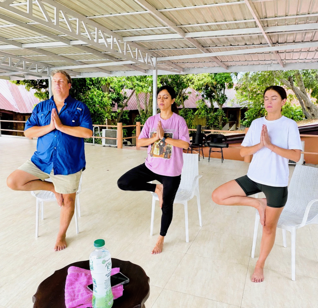 Diksha Yoga School class at Health Oasis Resort, Lamai Beach, Koh Samui