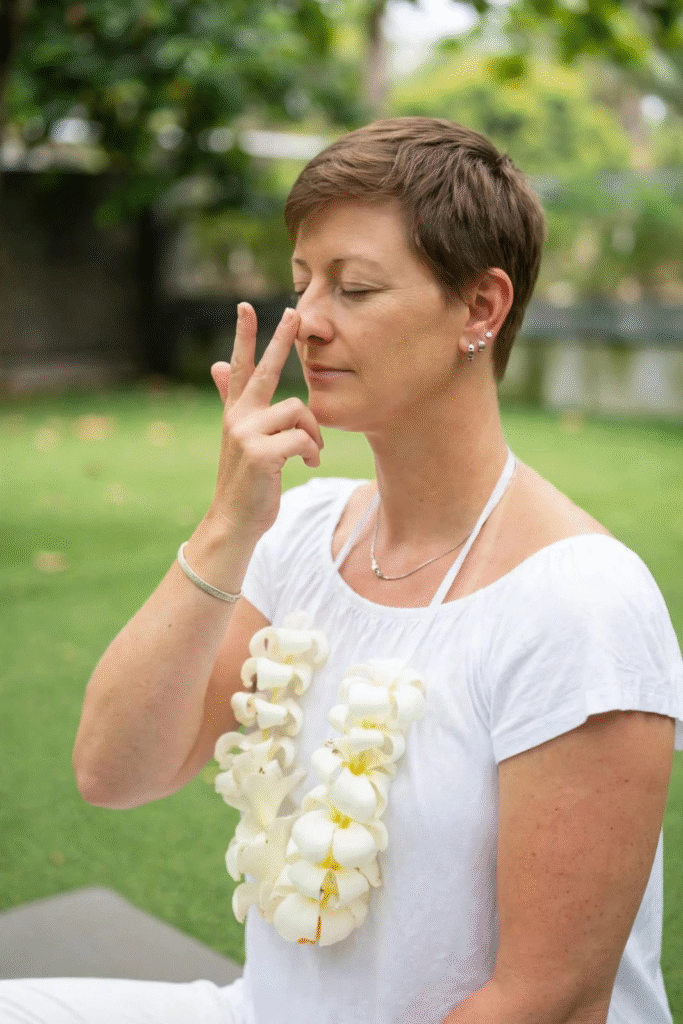 Students Practicing Guided Breathwork and Meditation in Sri Lanka
