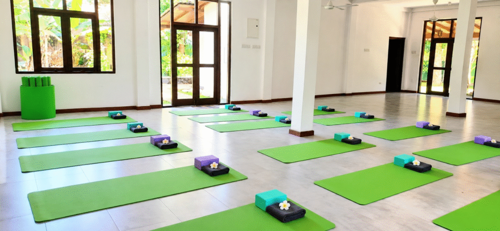 Yoga hall at Green Serene Villa in Galle, Sri Lanka