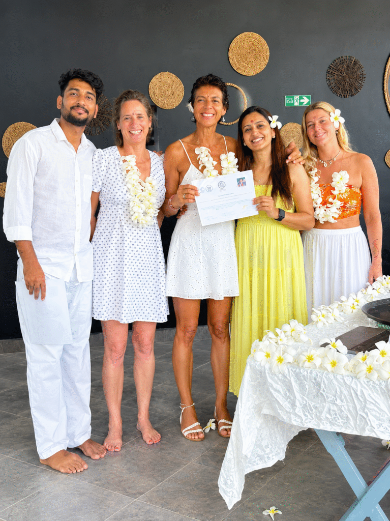 Yoga teacher training graduation celebration at Diksha Yoga School