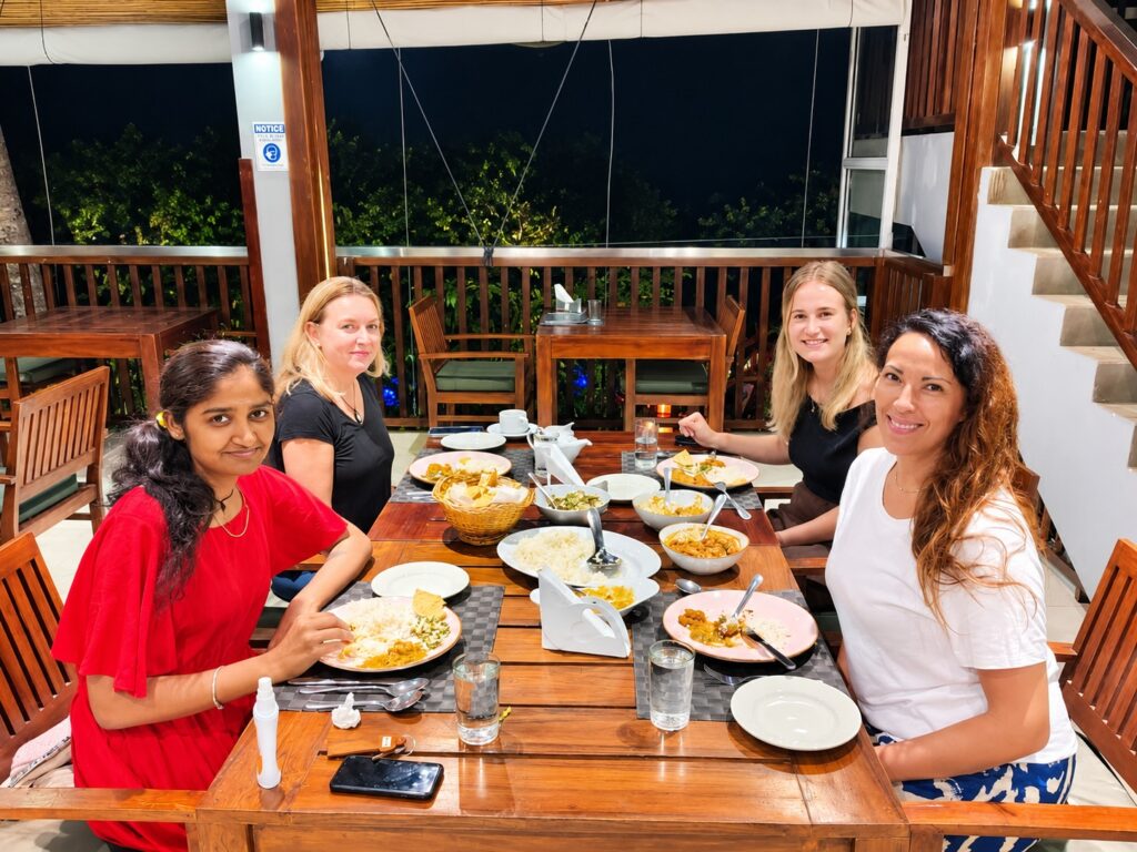 Sattvic vegetarian meal served during yoga teacher training in Galle